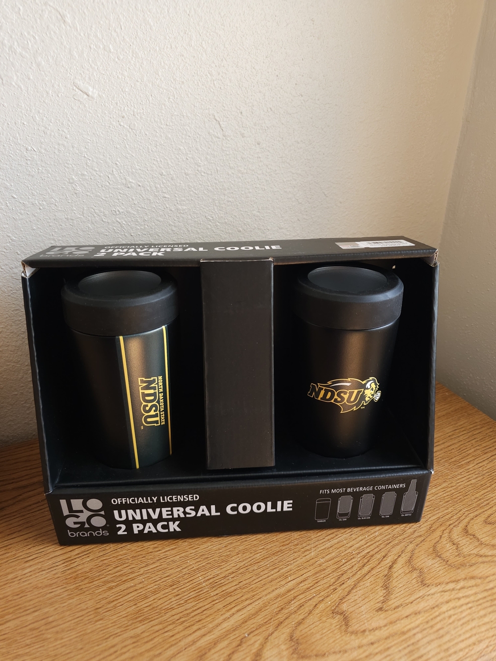 NDSU Bison Universal Coolie 2-Pack New Offically Licensed Keepa Beverage Cool